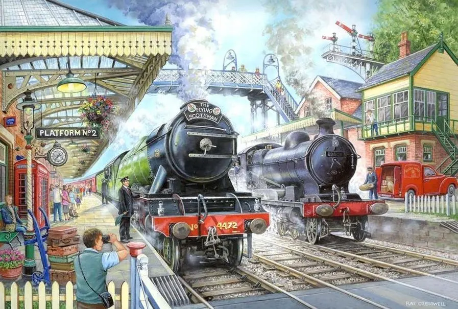 Train Now Standing 1000 Piece Jigsaw Puzzle - Railway Station Scene - UK Made Quality Puzzle