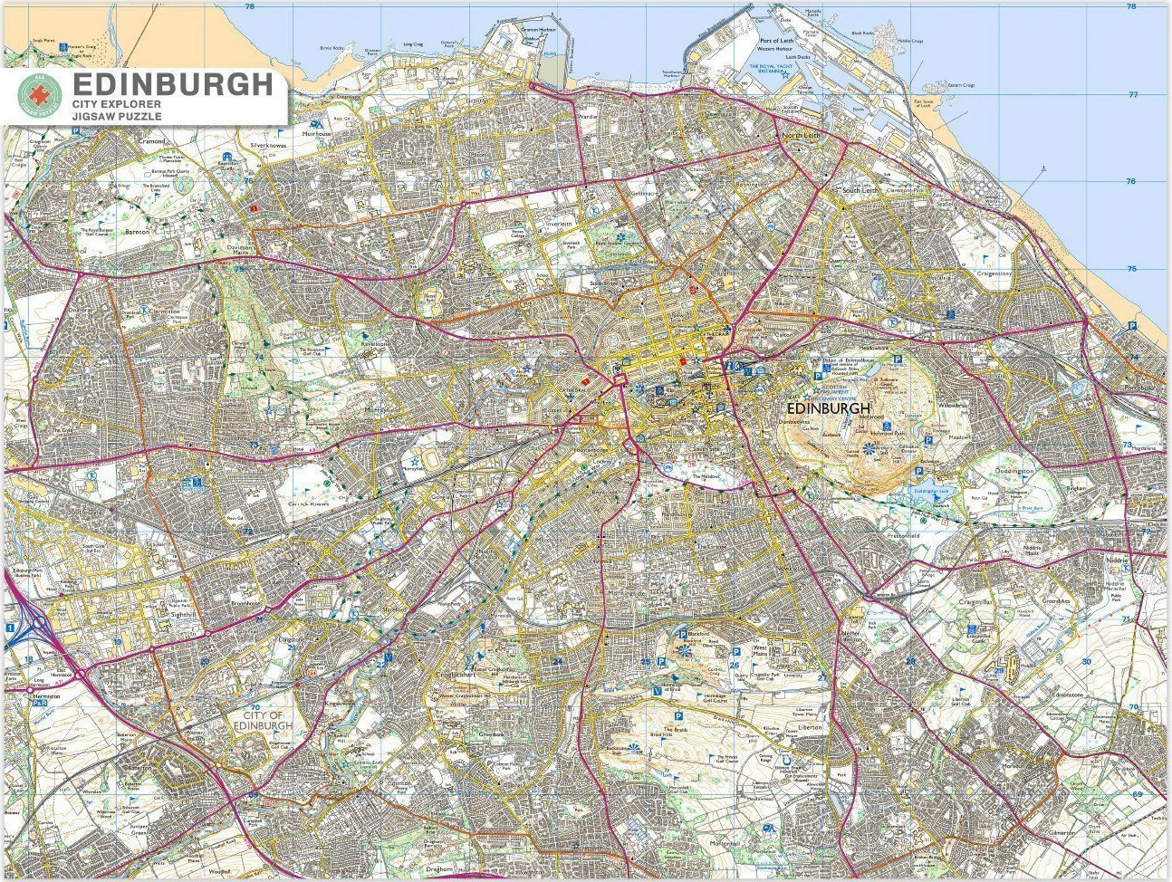 Edinburgh City Map - 1000 Piece Jigsaw Puzzle by All Jigsaw Puzzles ...