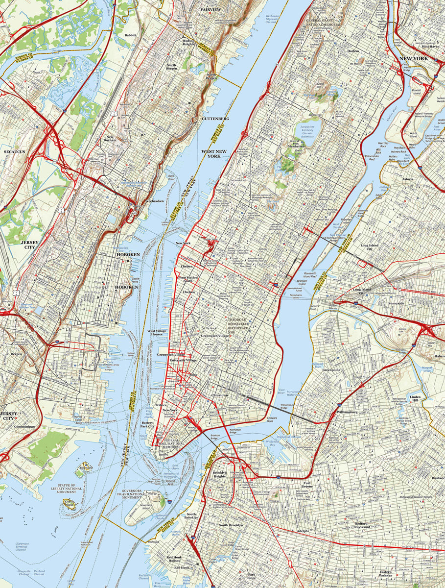 New York City Map - Scratch and Dent Maps & Geography