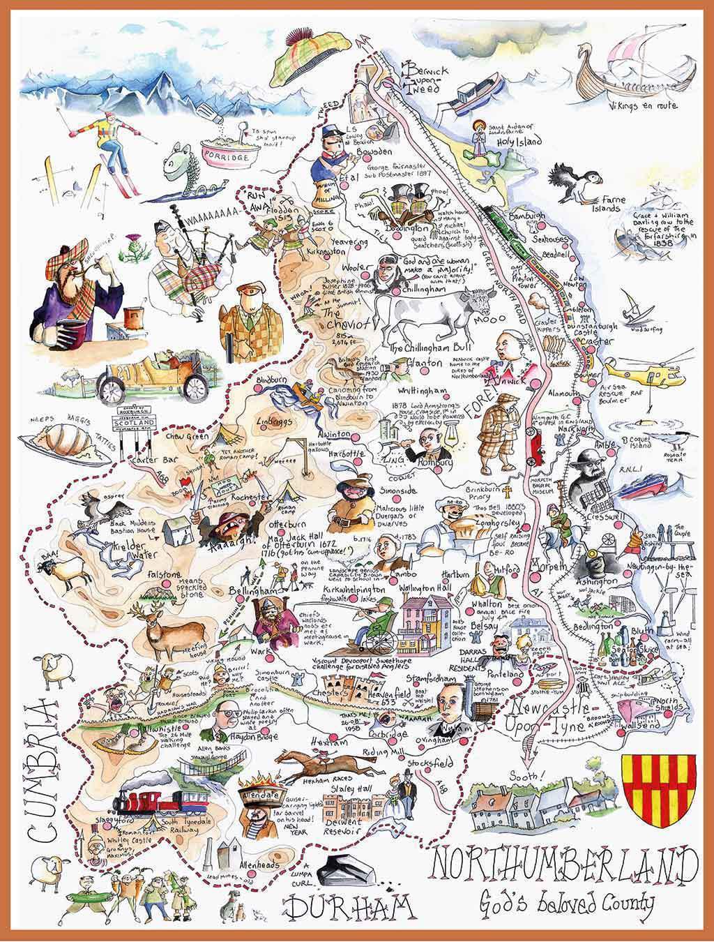 Map of Northumberland Maps & Geography