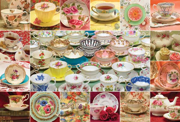 Teacup Collection Collage Jigsaw Puzzle