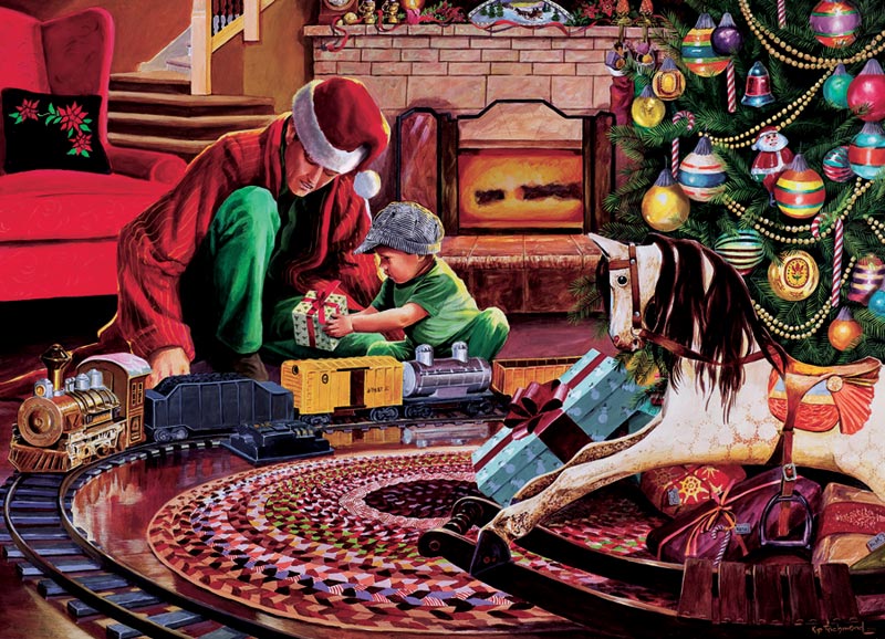 Christmas Tree Train Christmas Jigsaw Puzzle