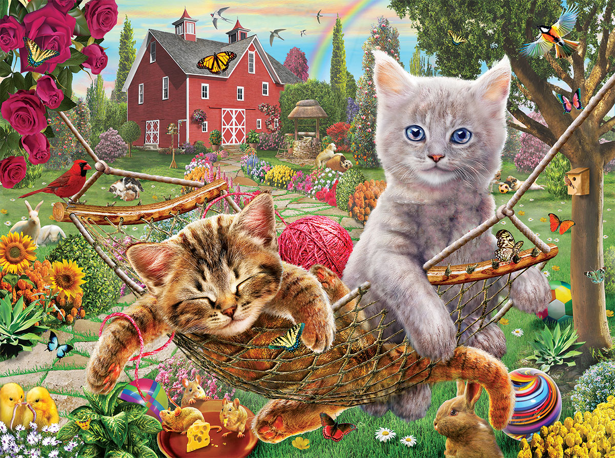 Cats on the Farm Farm Jigsaw Puzzle