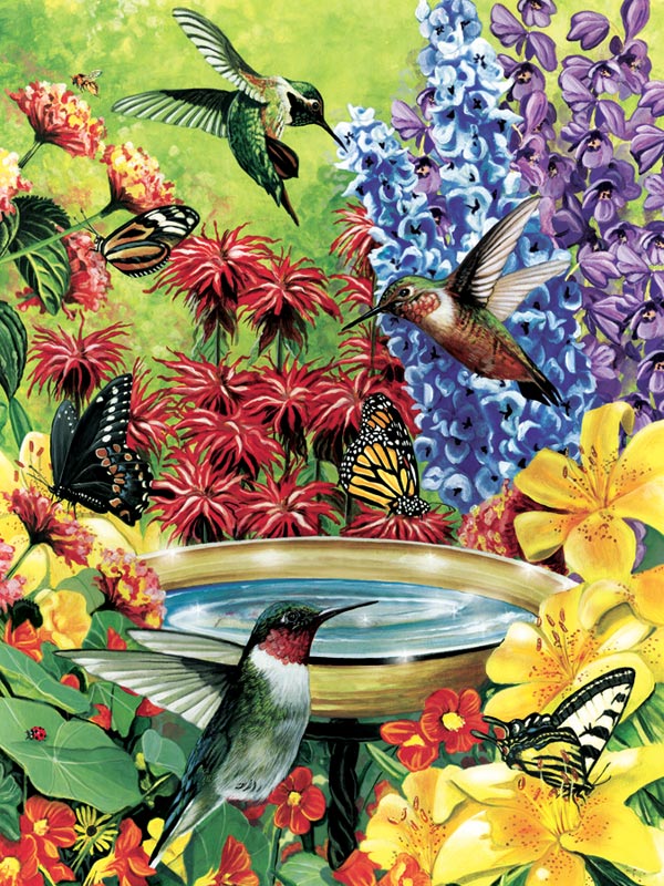 Hummingbird Garden Birds Jigsaw Puzzle