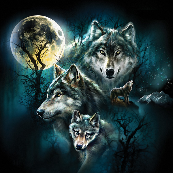 Wolf Family Collage Wolf Jigsaw Puzzle