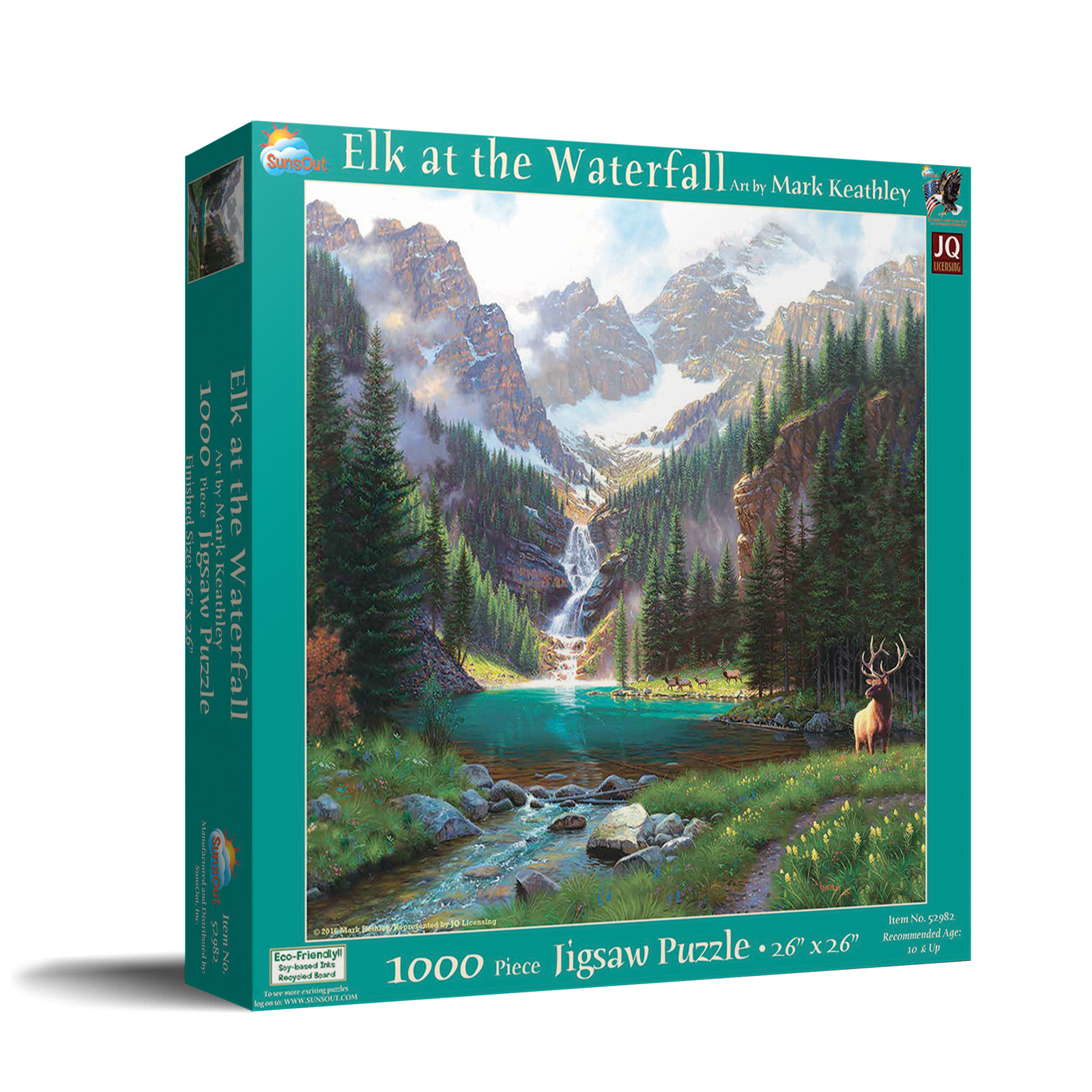 Elk at the Waterfall, 1000 Pieces, SunsOut | Serious Puzzles