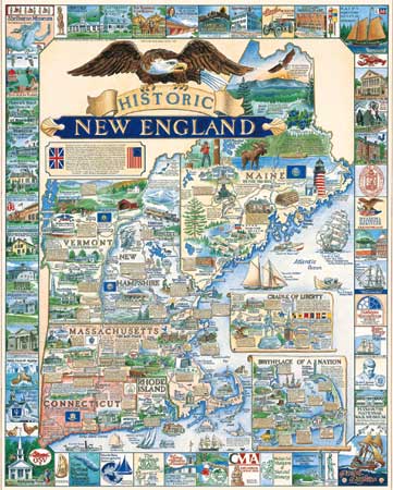 Historic New England Maps & Geography Jigsaw Puzzle