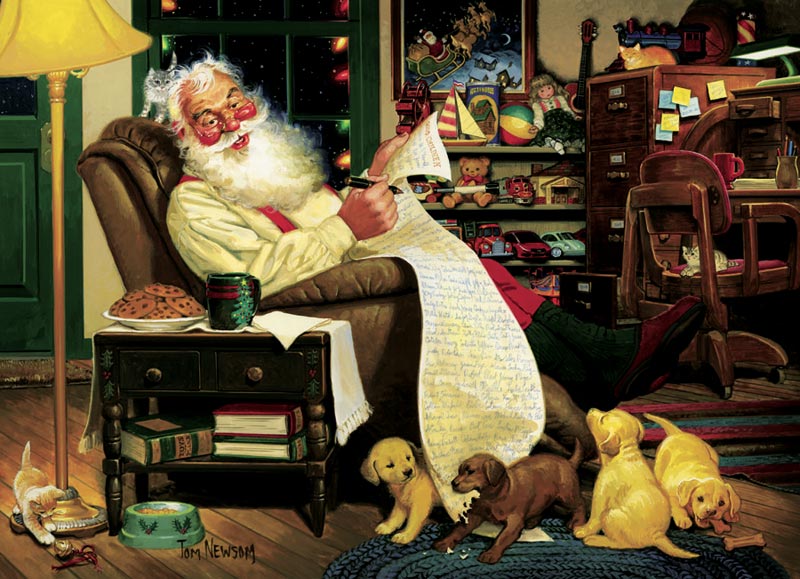 Santa's Homework Dogs Jigsaw Puzzle