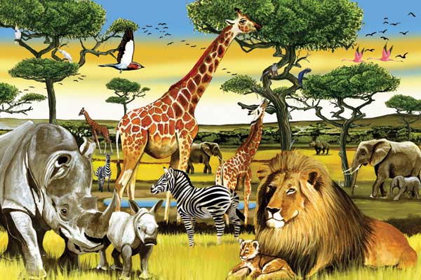 African Plains Jungle Animals Jigsaw Puzzle