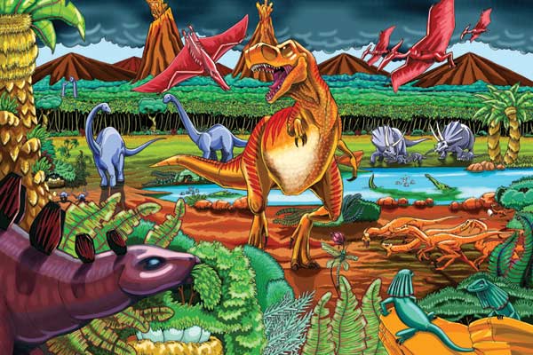 Dinosaur Volcano Dinosaurs Jigsaw Puzzle