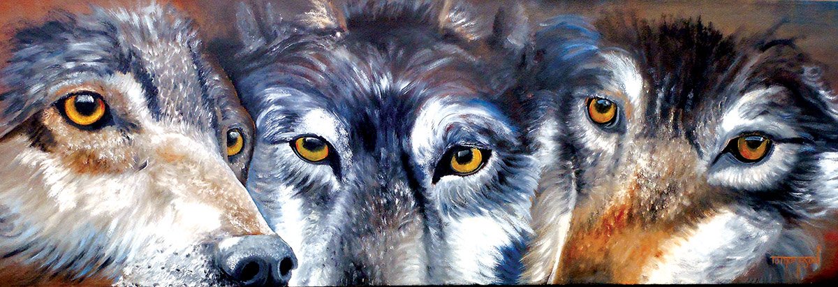 Too Close for Comfort Wolf Jigsaw Puzzle