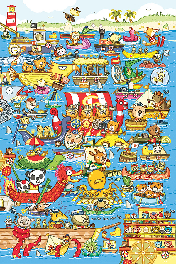 Boat Race Animals Jigsaw Puzzle