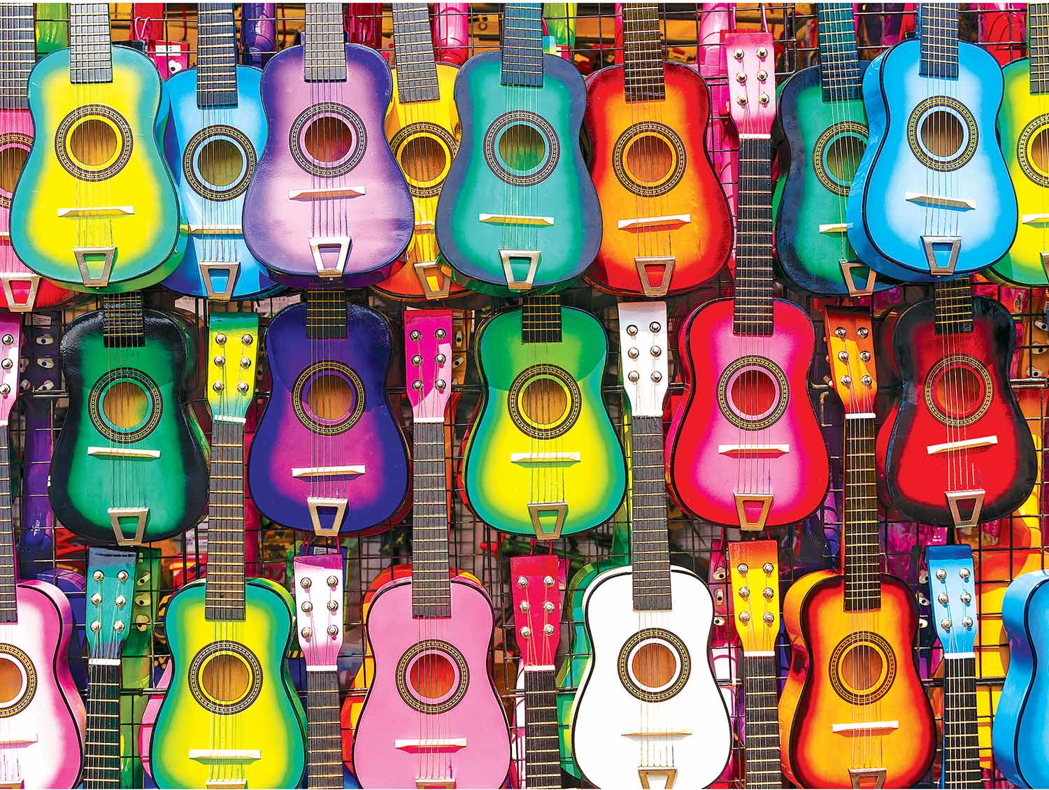 Colorluxe - Colorful Hanging Guitars Music Jigsaw Puzzle