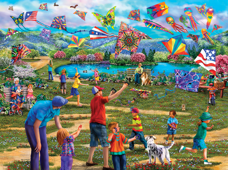 Kites in the Park Summer Jigsaw Puzzle