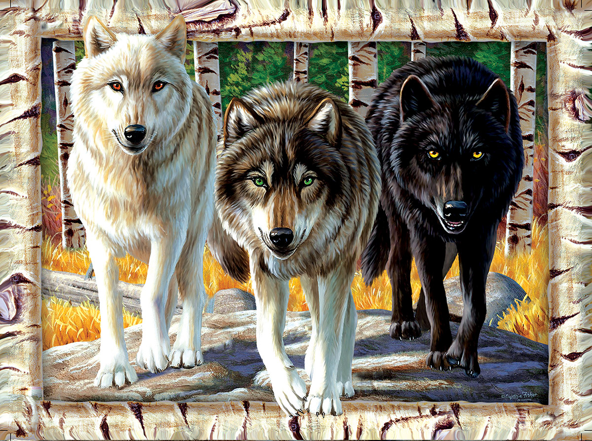 Wolf Pack Colors Wolf Jigsaw Puzzle