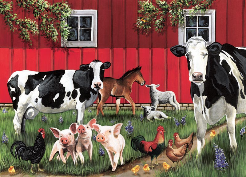 Red Barn Farm Farm Animal Jigsaw Puzzle