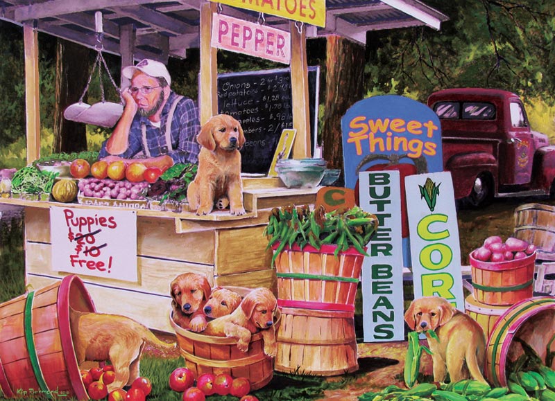 Puppies For Free Farm Jigsaw Puzzle
