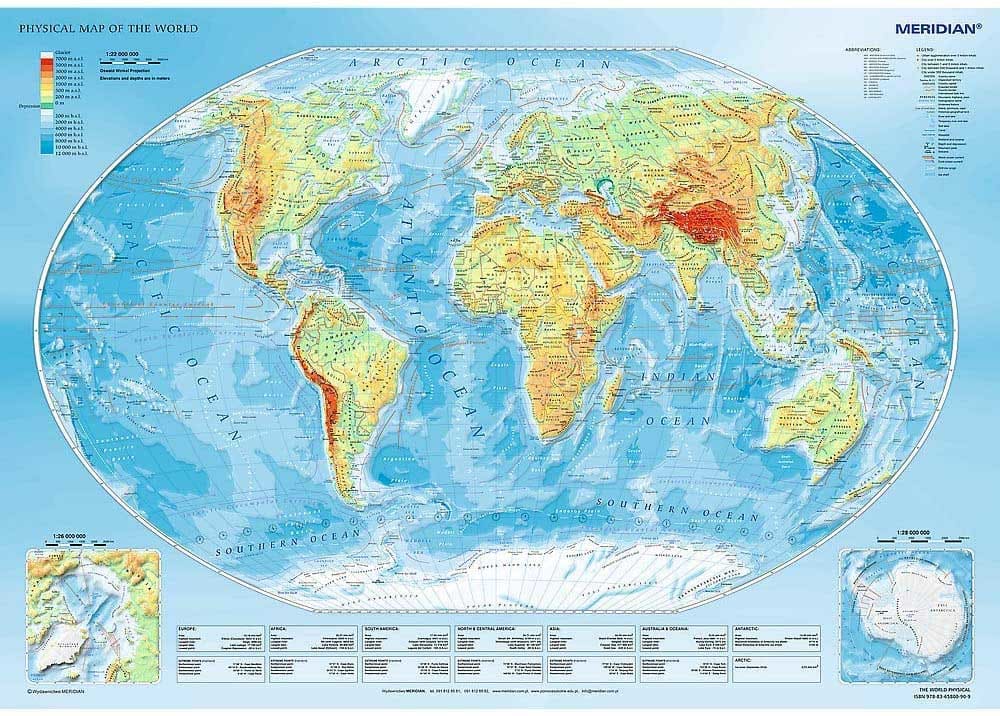 Physical Map Of The World Maps & Geography