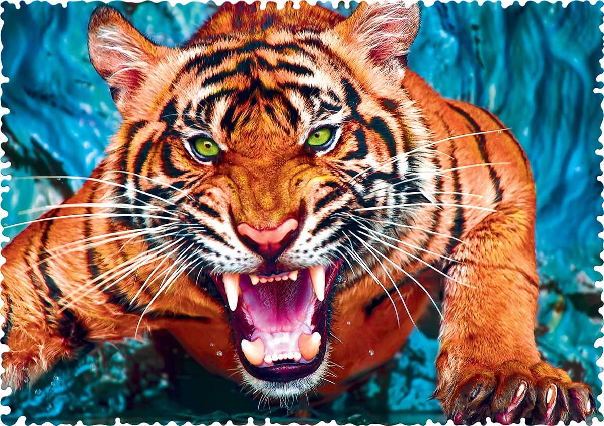 Facing A Tiger Animals Jigsaw Puzzle
