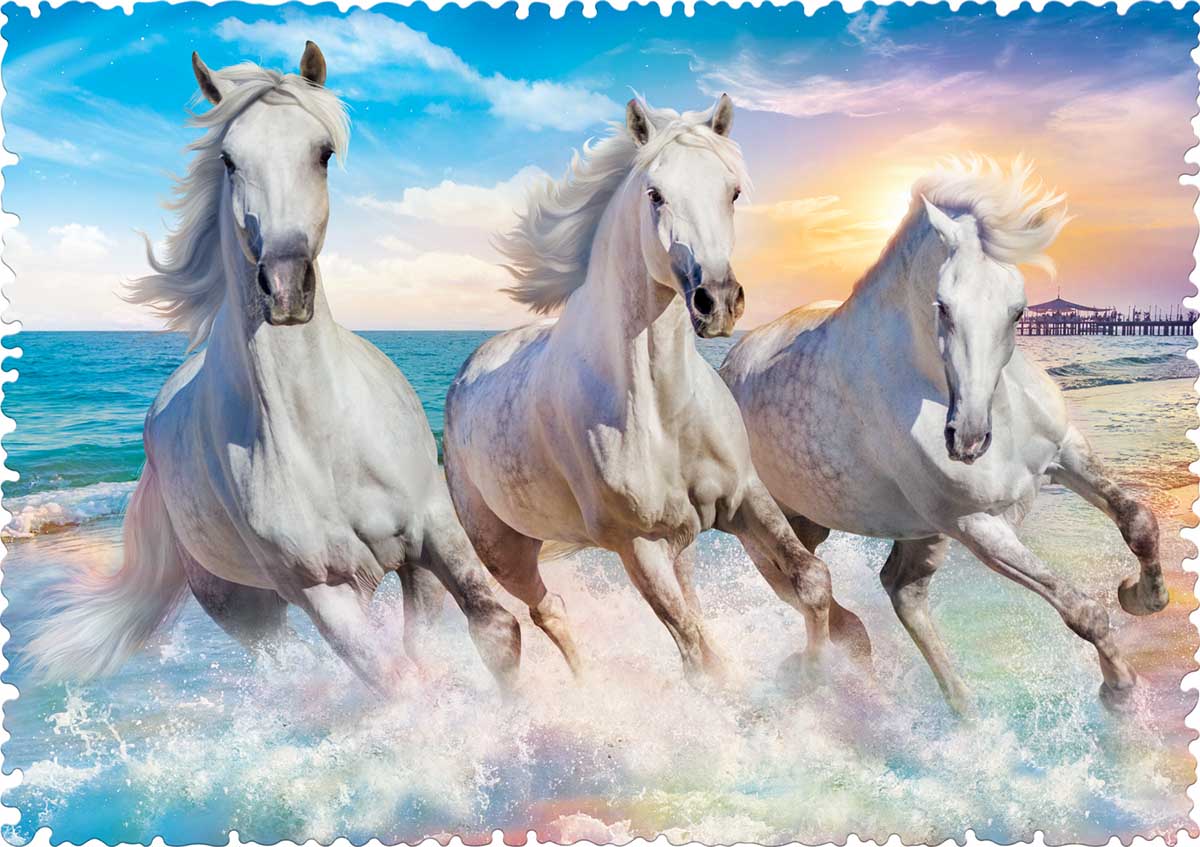 Galloping Among The Waves Horse Jigsaw Puzzle