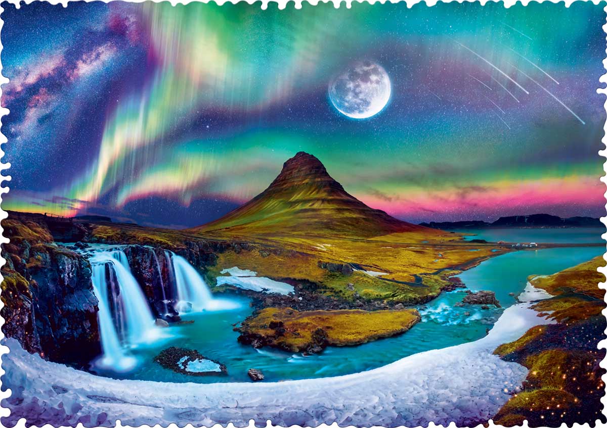 Aurora Over Iceland Landscape Jigsaw Puzzle