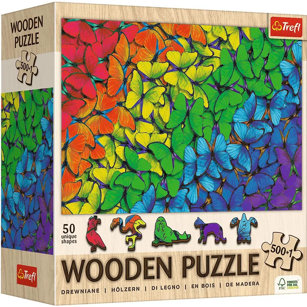 Rainbow Butterflies 500 +1 Wooden Puzzle Butterflies and Insects