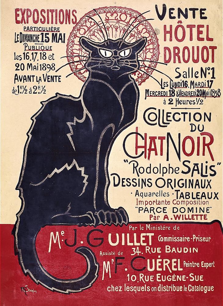The Black Cat - Théophile Alexandre Steinlen Cats