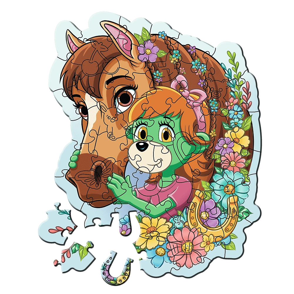 Happy Treflik Family Wood Craft Junior Puzzle Horse