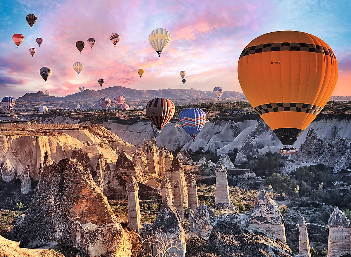 Balloons Over Cappadocia Landscape