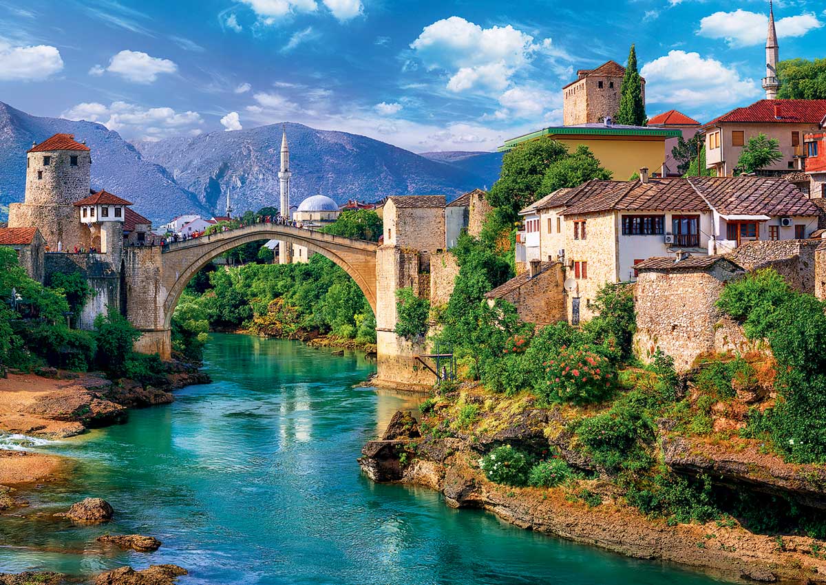 Old Bridge In Mostar, Bosnia And Herzegovina Photography Jigsaw Puzzle