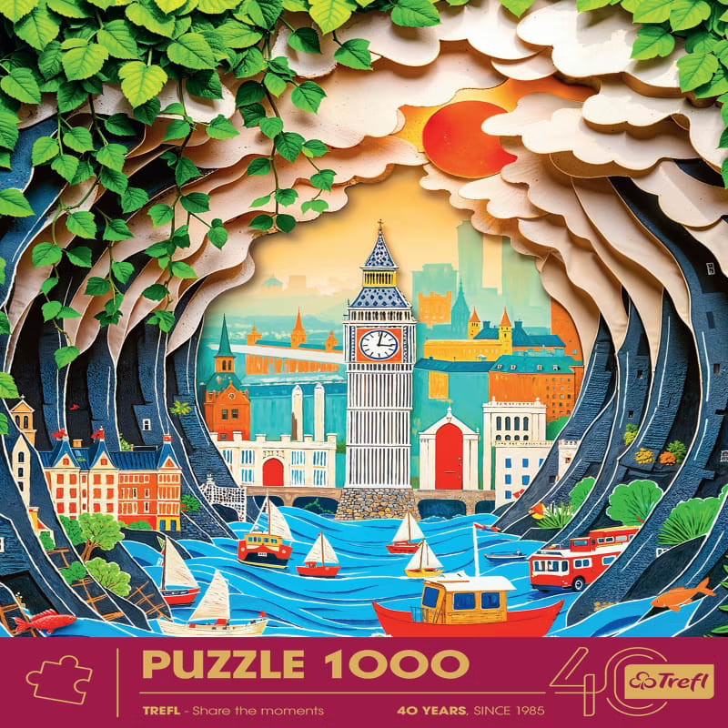 Trefl Red 40th Anniversary London 1000 Piece Paper Art Puzzle London & United Kingdom