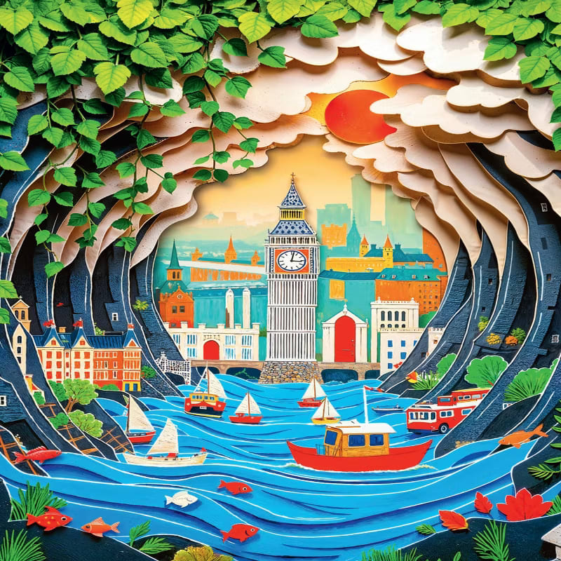 Trefl Red 40th Anniversary London 1000 Piece Paper Art Puzzle