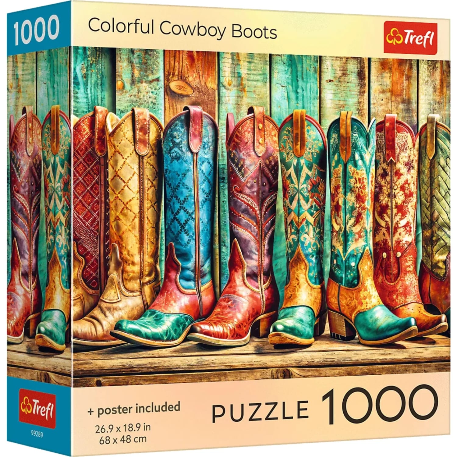 Trefl Red Colorful Cowboy Boots Western