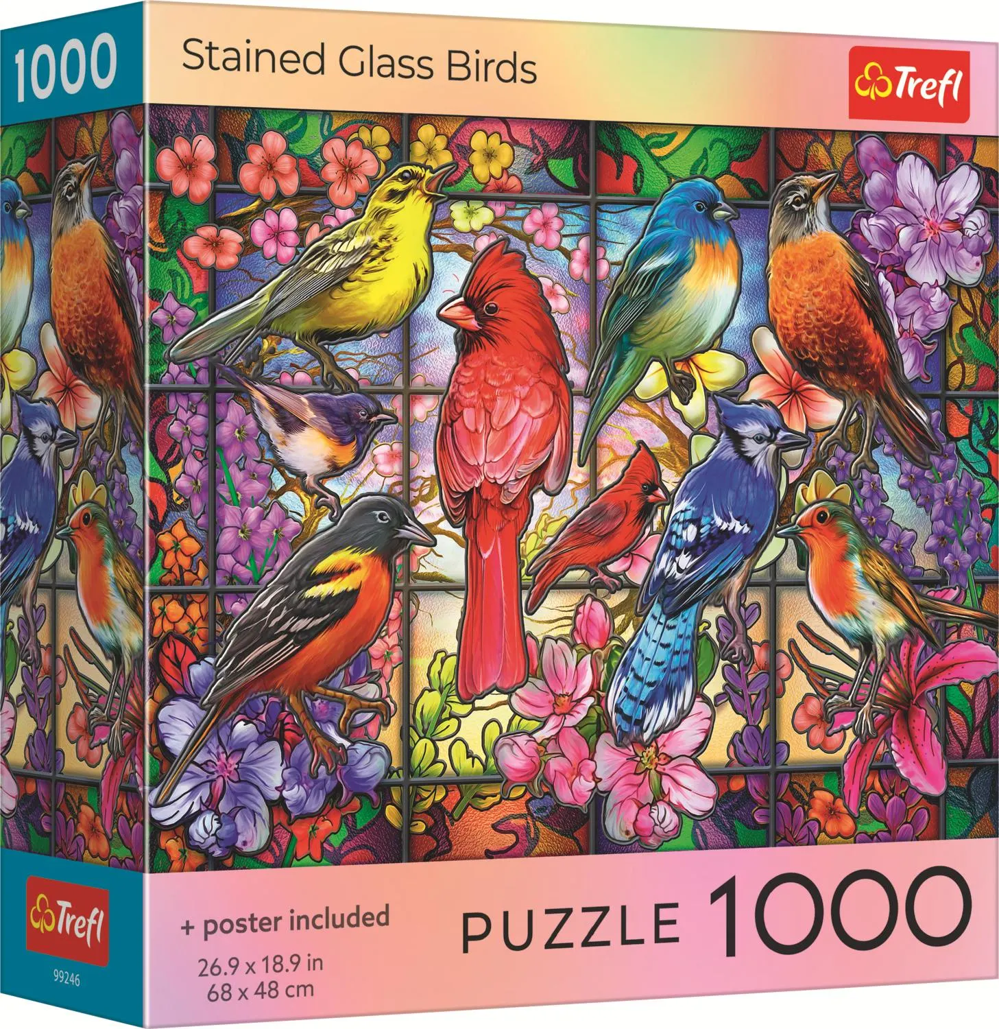 Trefl Red Stained Glass Birds 