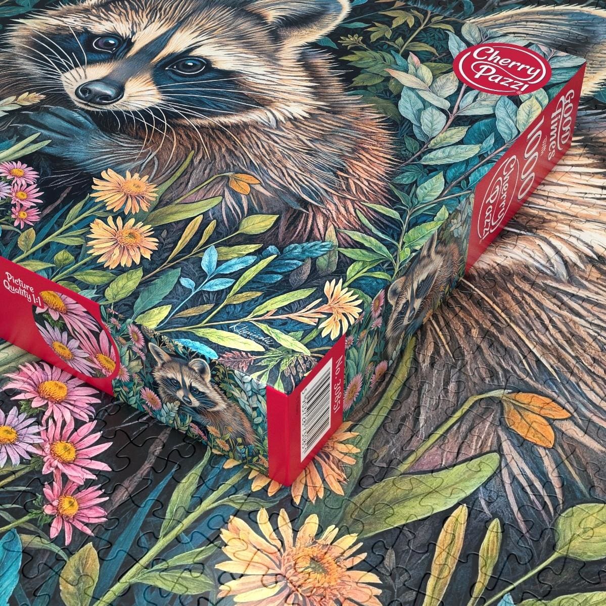 Raccoon in Flowers