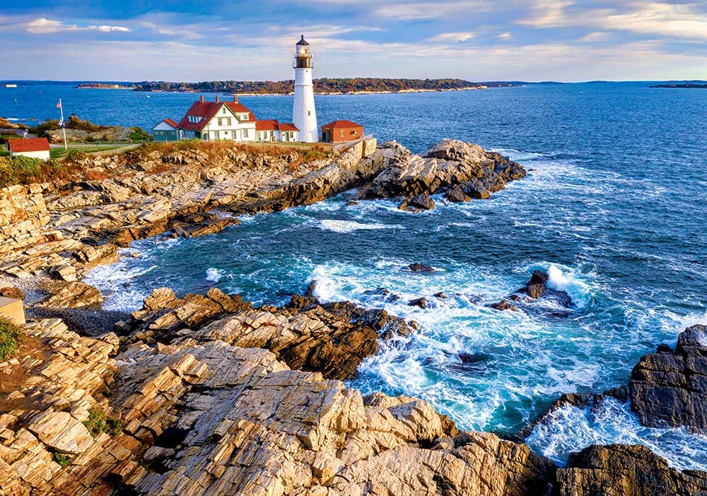 Sunrise over Cape Elizabeth, USA Lighthouse