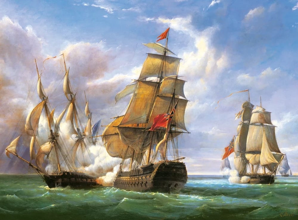 Combat between the French and the English Vessels