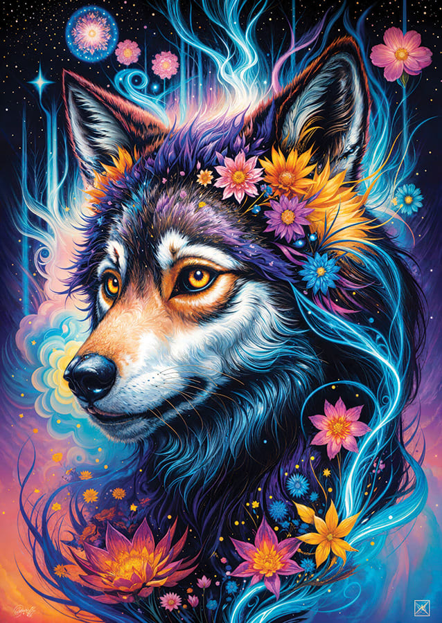 Magical Wolf Portrait Wolf