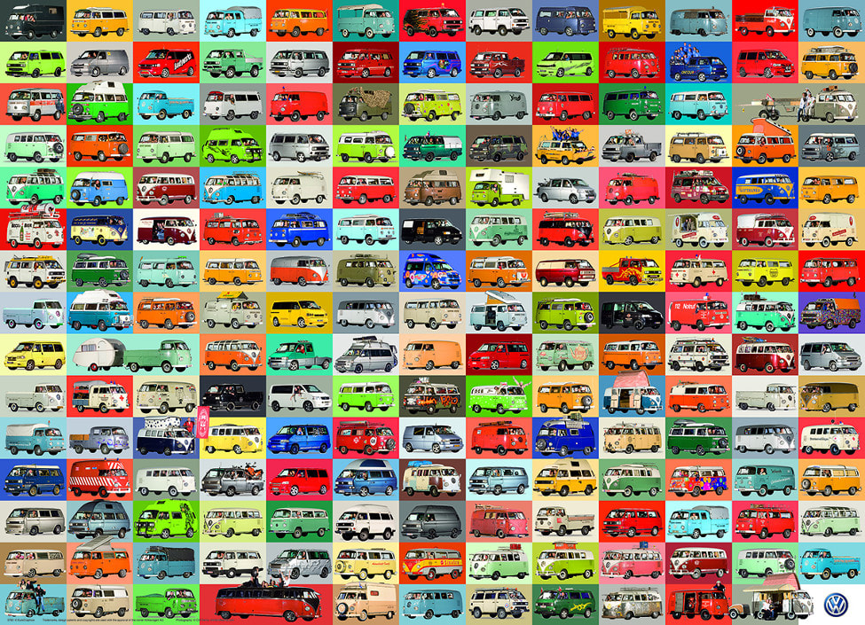 The Volkswagon Groovy Bus Collage&nbsp; Car