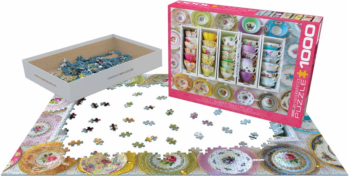 Colorful Tea Cups, 1000 Pieces, Eurographics | Serious Puzzles