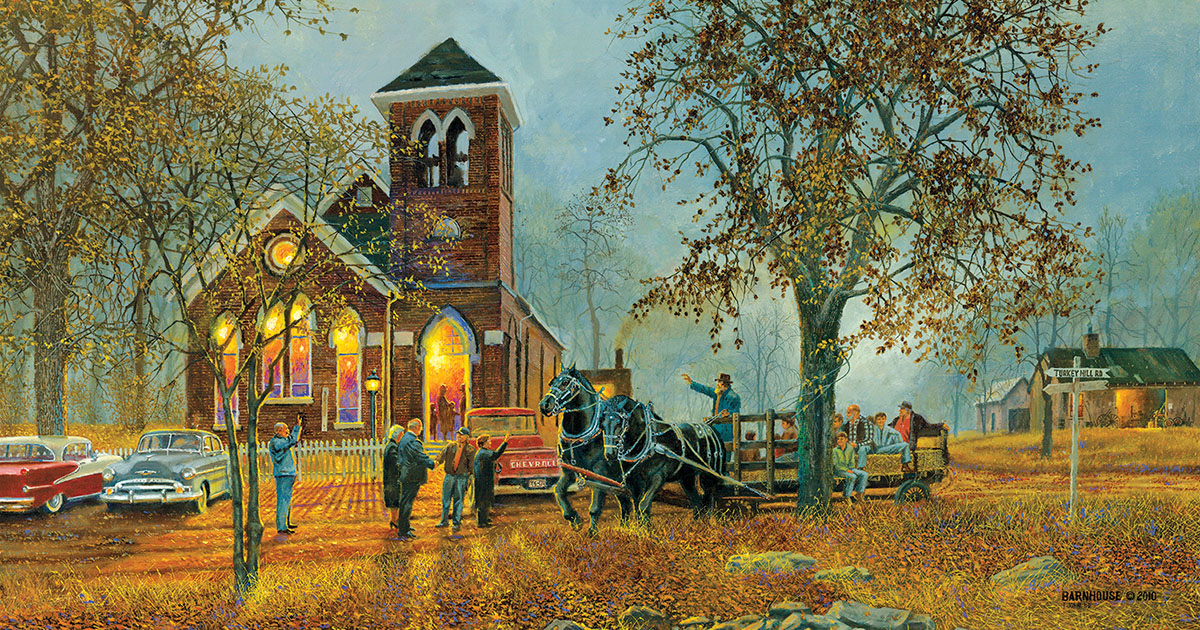 Old Fashioned Hayride Fall Jigsaw Puzzle