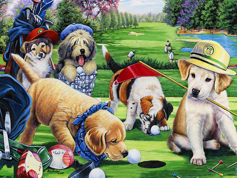 Putting Puppies Dogs Jigsaw Puzzle