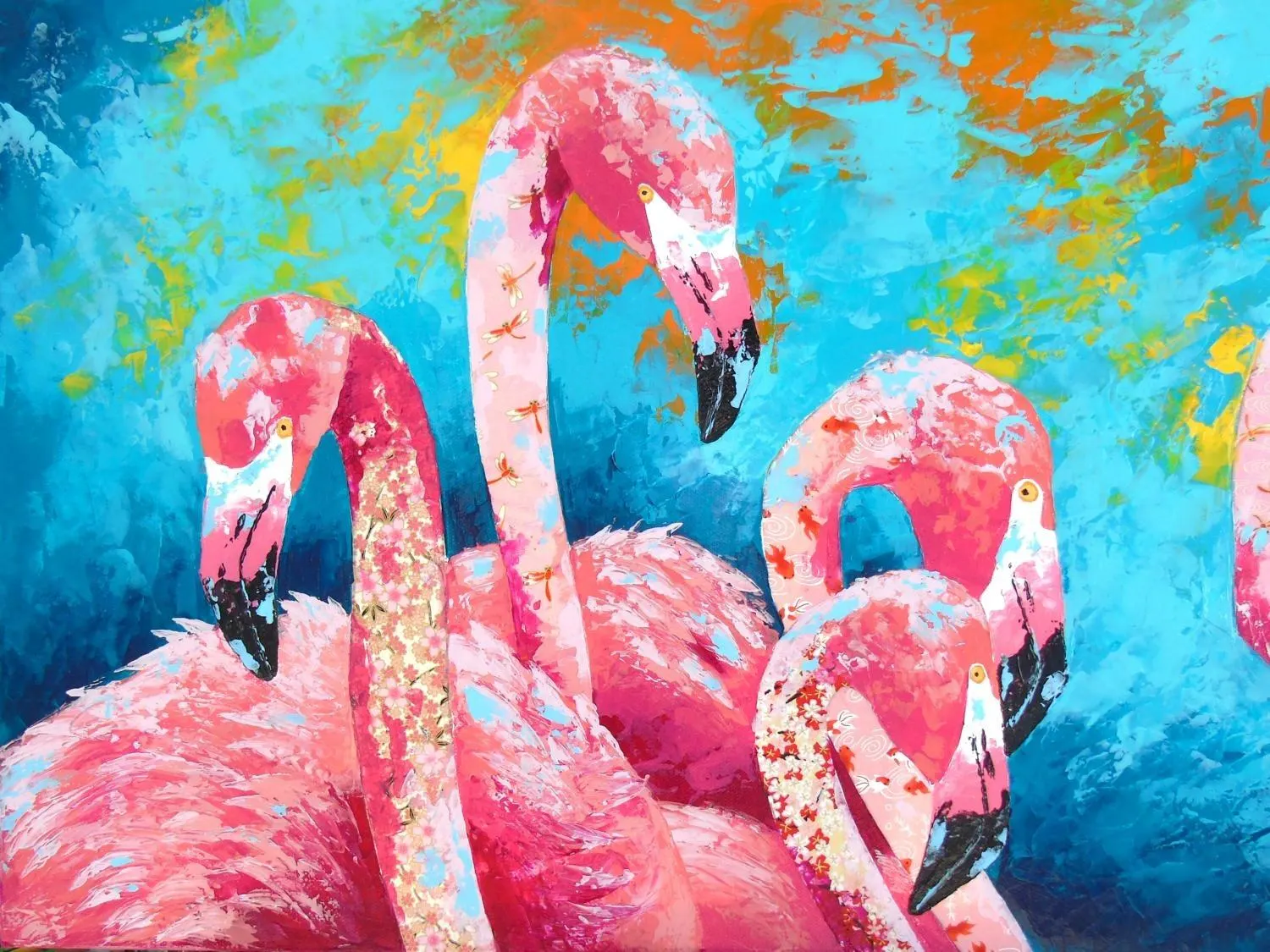 Forever Flamingos Quattro Birds