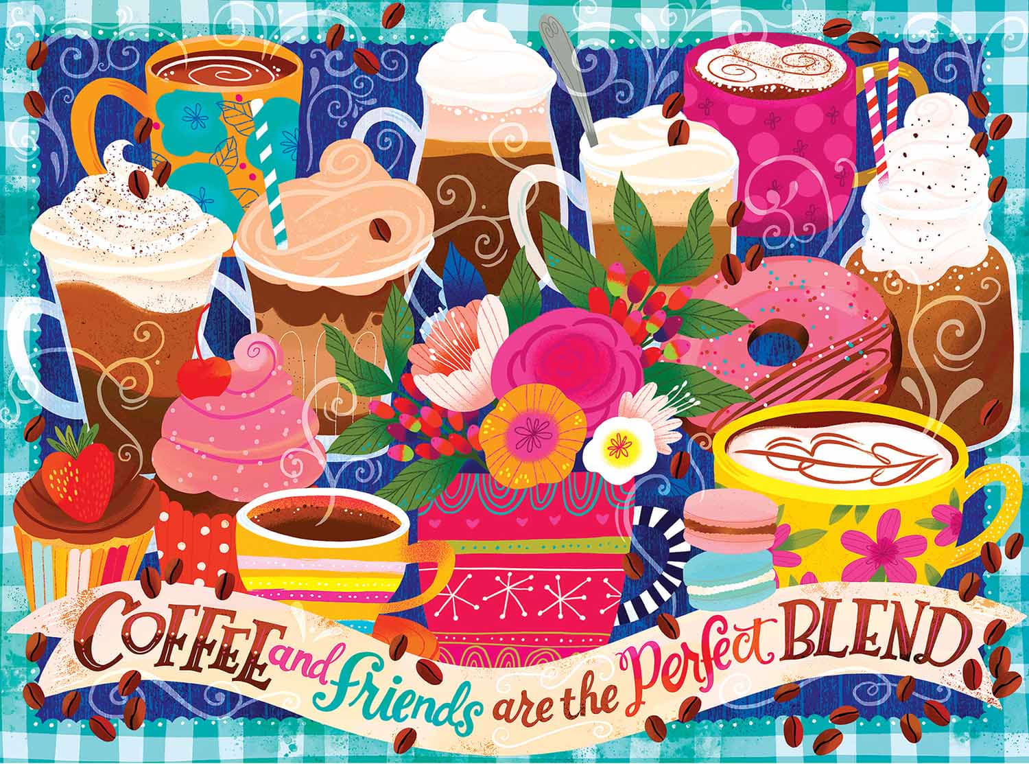 Coffee And Friends - 750 Piece Jigsaw Puzzle by RoseArt | Serious