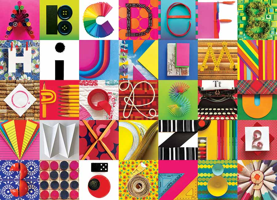 Found Alphabet Collage Jigsaw Puzzle