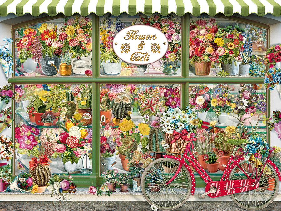 Flowers and Cacti Shop Flower & Garden Jigsaw Puzzle