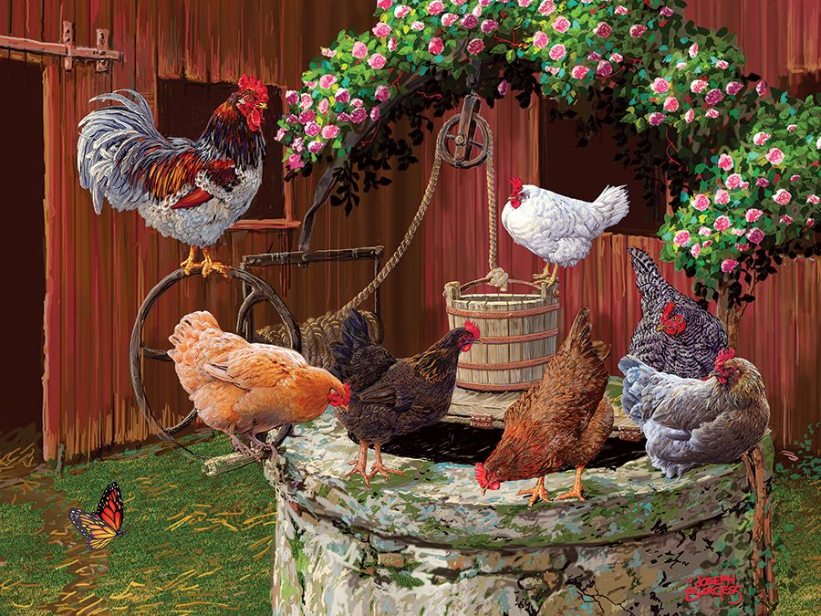 The Chickens are Well Farm Jigsaw Puzzle