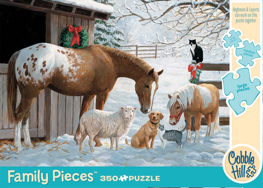 Winter Barnyard Farm Animal Jigsaw Puzzle