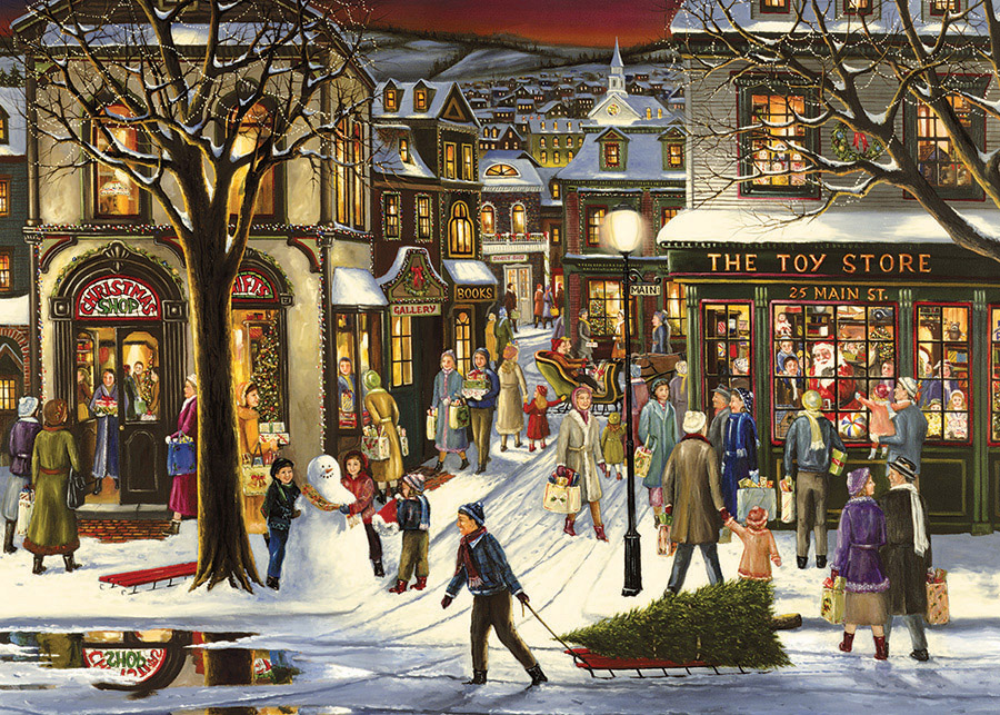Downtown Christmas Winter Jigsaw Puzzle