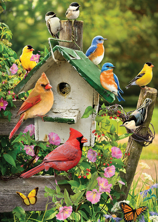 Singing Around the Birdhouse Birds Jigsaw Puzzle